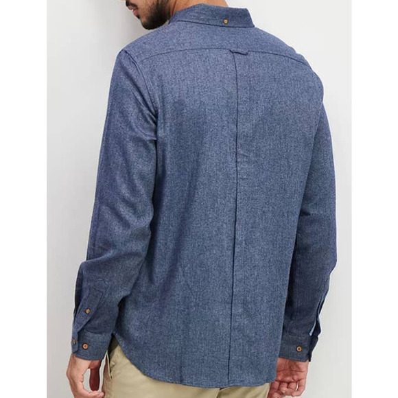 Ben Sherman Men Button Down Shirt M Long Sleeve Blue Pointed Collar 100% Cotton - Picture 4 of 10